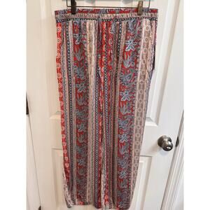 Single Thread M Pull On Pants Draw String Red Blue Pockets